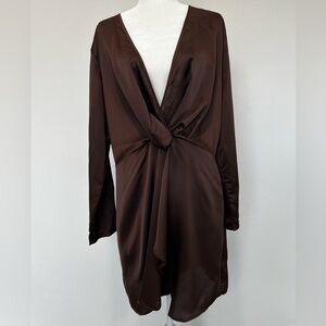 Mini Low cut  Brown dress.